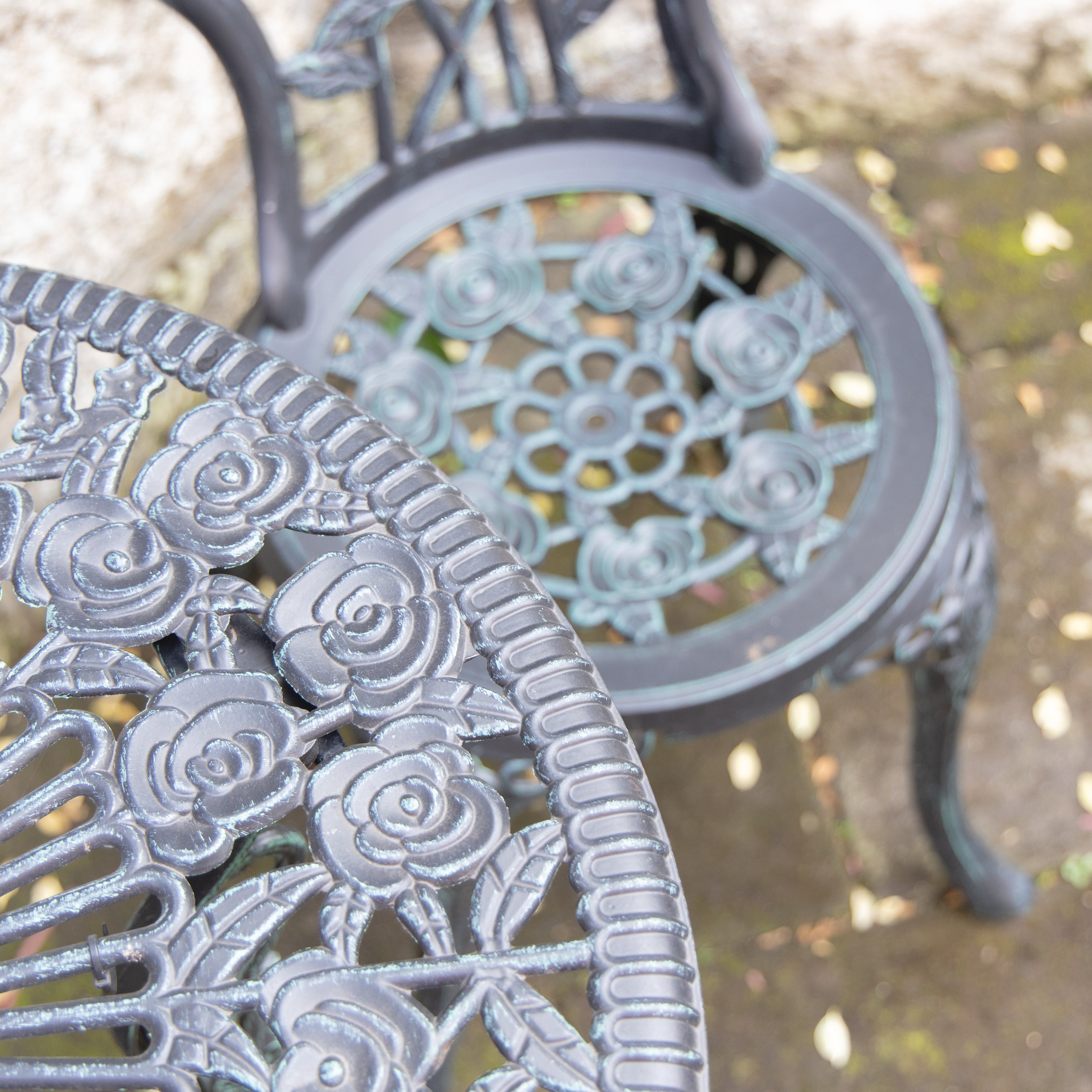 鋳物テーブル3点セット（中）13036 ジャービス商事［F-622］