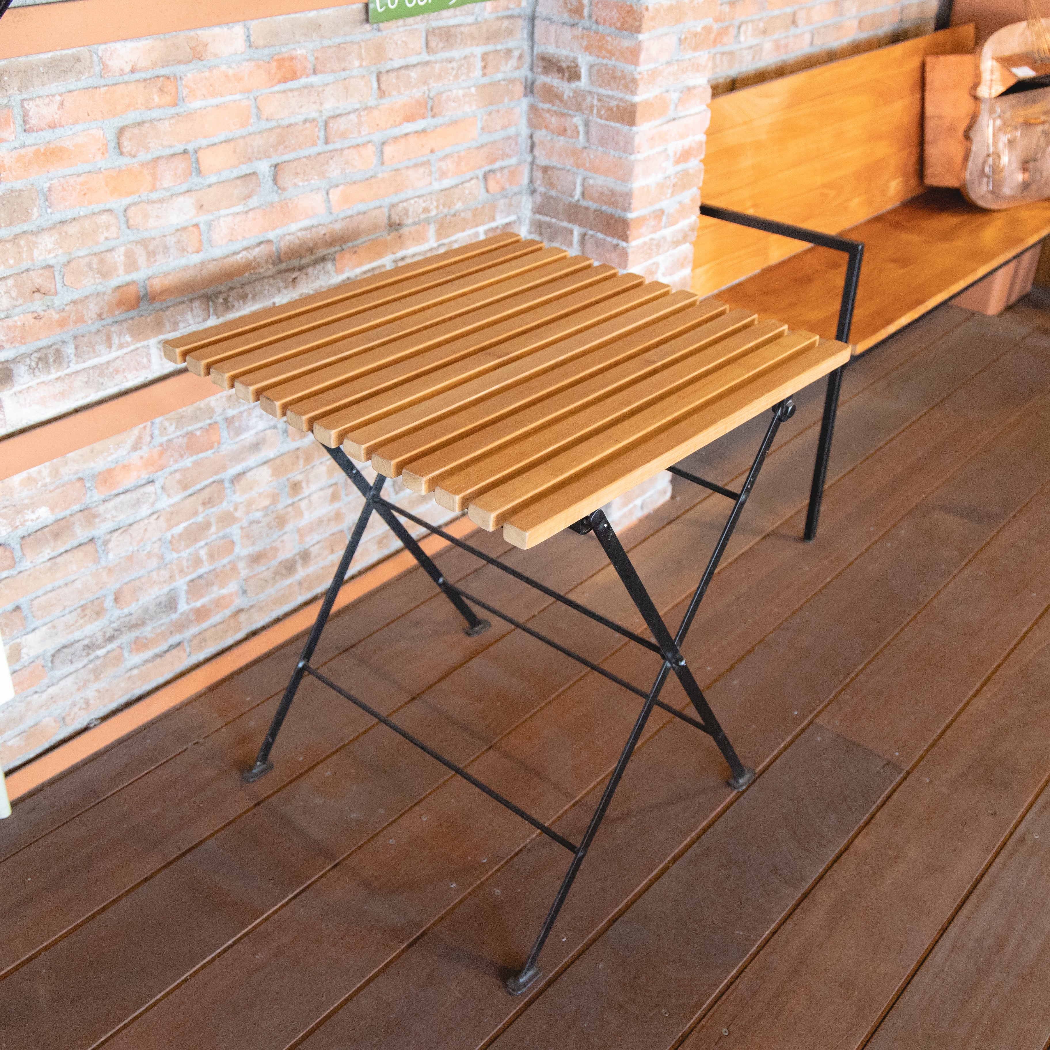 折り畳みアイアンチークテーブル 34219 ジャービス商事［F-636］