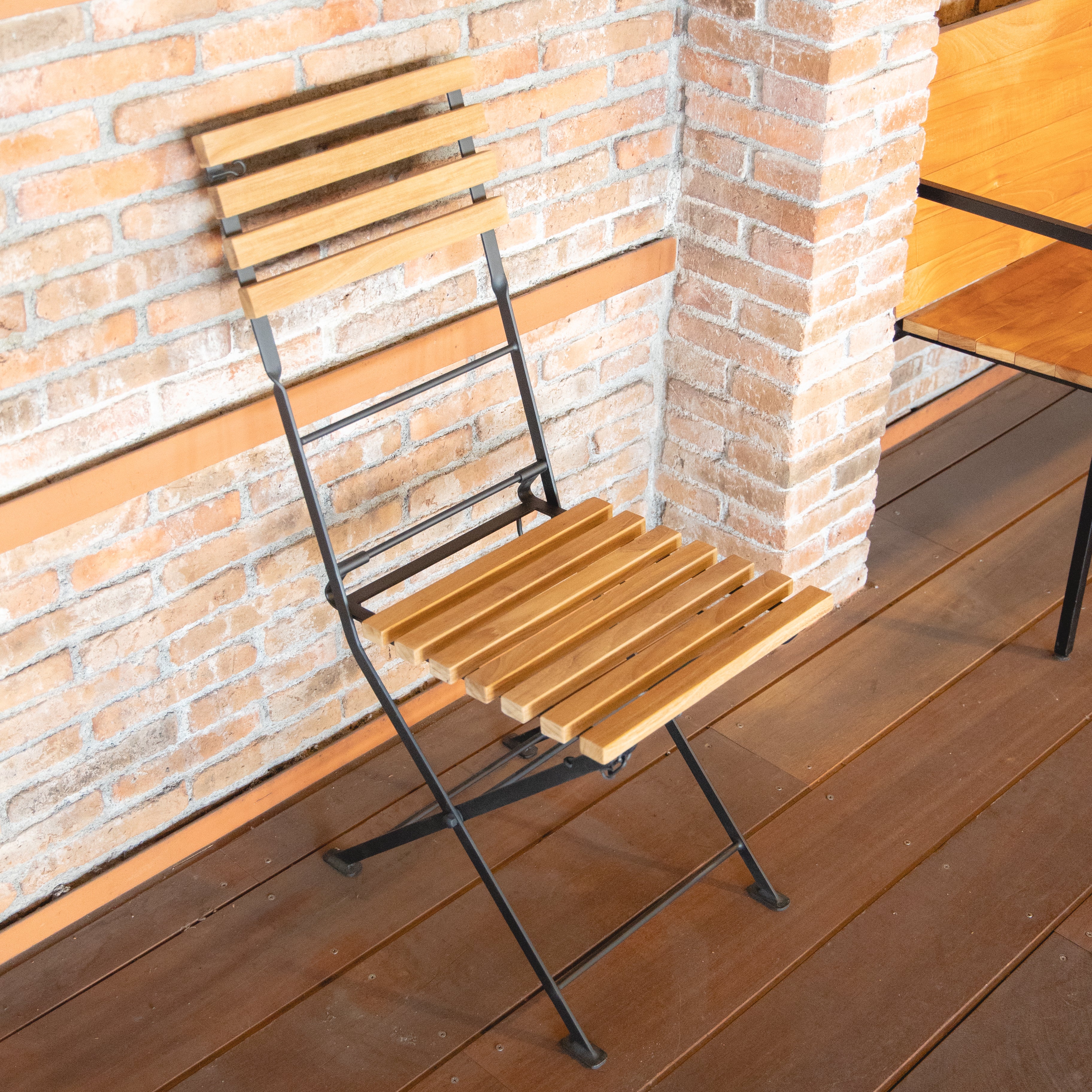 折り畳みアイアンチークチェア（2脚入） 34218 ジャービス商事［F-656］