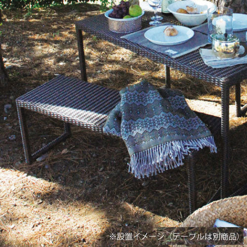 【関東地域限定販売商品】ロムガーデン 庭座 シンプルベンチ（ダークブラウン）［F-833］