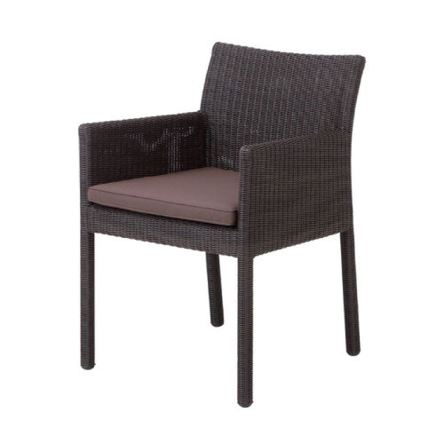 【関東地域限定販売商品】ロムガーデン 庭座 スクエアチェアー（シートパット付/ダークブラウン）［F-838］