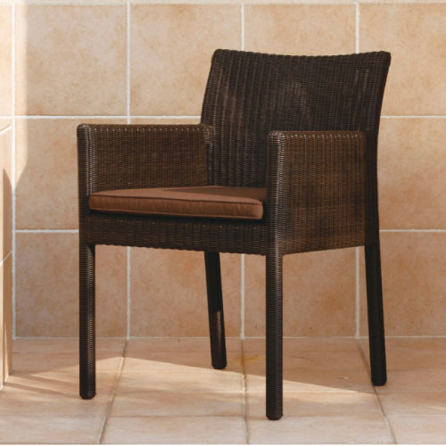 【関東地域限定販売商品】ロムガーデン 庭座 スクエアチェアー（シートパット付/ダークブラウン）［F-838］