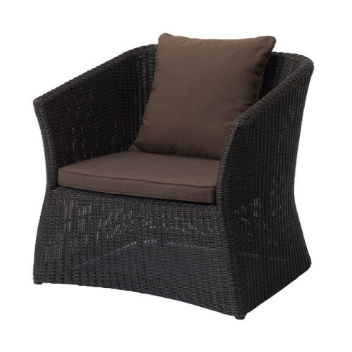 【関東地域限定販売商品】ロムガーデン 庭座 シングルソファ（シートパット・クッション付/ダークブラウン）［F-842］