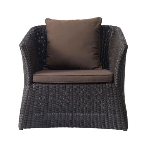 【関東地域限定販売商品】ロムガーデン 庭座 シングルソファ（シートパット・クッション付/ダークブラウン）［F-842］