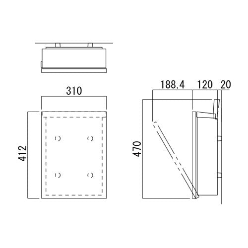 郵便ポスト・オーパス クール（ブラックヘアライン）[P-1304]