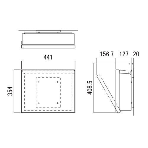郵便ポスト・パーサス スクエア（カラー：2色）[P-1330]