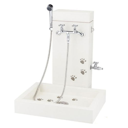 立水栓ユニット シカクル（シャワーヘッド付水栓金具：混合水栓用・カランパイプなし） [W-677]