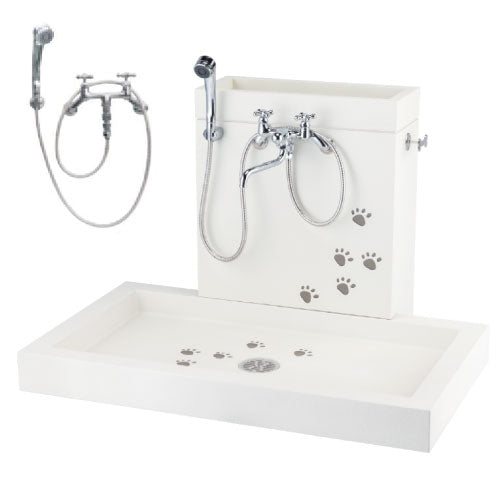 立水栓ユニット シカクルL（シャワーヘッド付水栓金具：混合水栓用・カランパイプなし） [W-679]