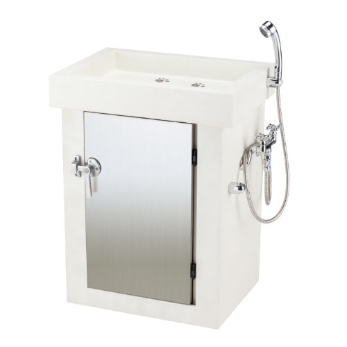 立水栓ユニット シャワープレイス シカクルスタンド（シャワーヘッド付水栓金具：混合水栓用・カランパイプなし） [W-686]