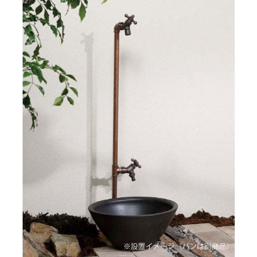 バルスタンド 左右仕様 サテン（蛇口2個）ウォータースタンド 立水栓 水栓柱 ユニソン[W-732］（北海道・離島不可）