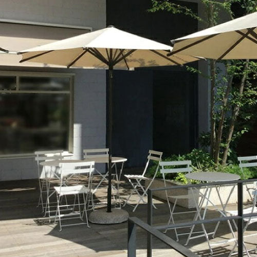 イタリア製 アルゼーロ（カフェパラソル/直径2.51M/手動式/ベース付）［F-621］