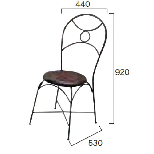 アイアンチークチェア 34214（室内用）ジャービス商事［F-719］