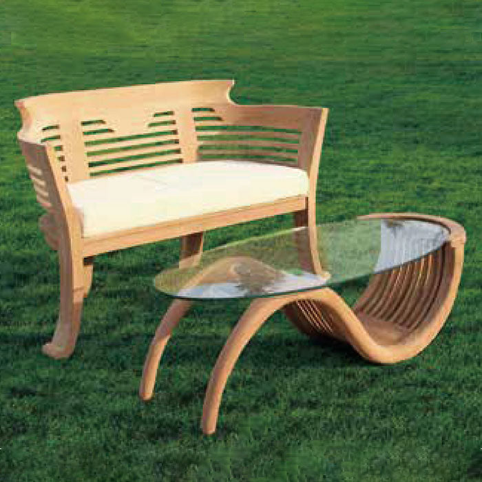 チークガラステーブル（塗装） 36324（室内用）ジャービス商事［F-748］