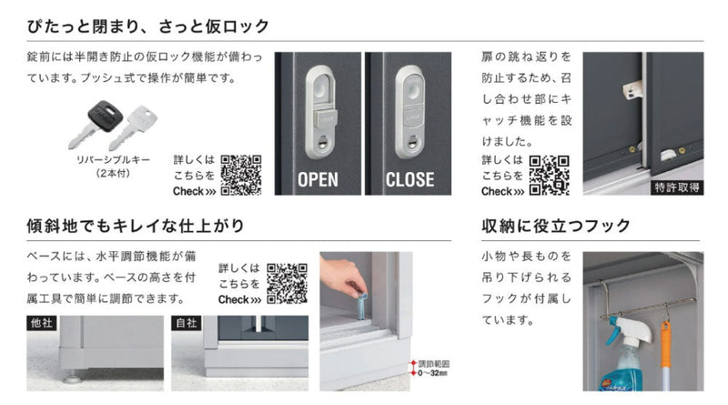 物置・屋外 おしゃれ 物置き 大型 小屋 小型：イナバ物置シンプリー MJX-136D：全面棚タイプ[G-624]【関東エリア限定】