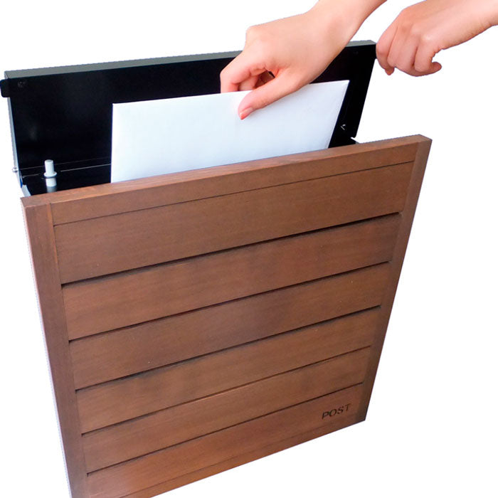 郵便ポスト・ディーポスト D-POST  ウッドパネル03（壁付け/カラー：2色）[P-1210]