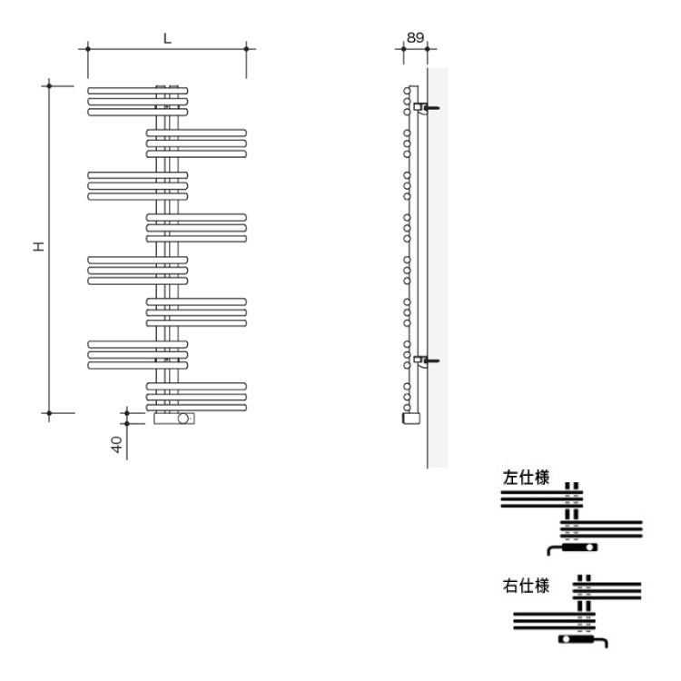 タオルウォーマーYSER1250 (H)1240×(L)500 リラインス社[TW-031]