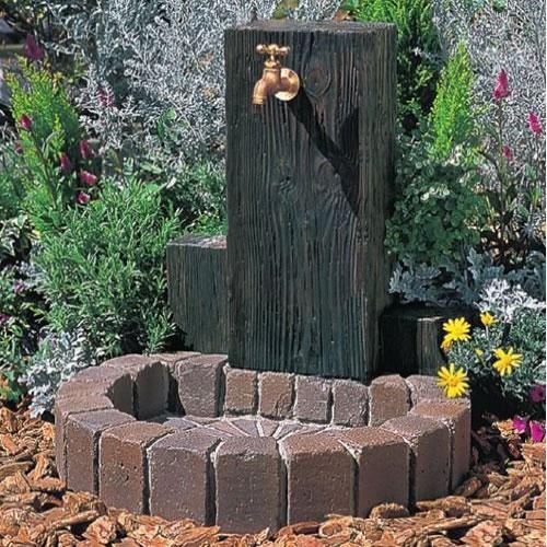 立水栓ユニット ウッドクリートタイプPA（トランスブラウン）蛇口・補助蛇口付［W-345］