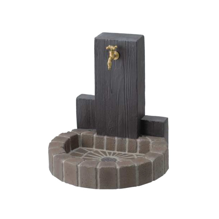 立水栓ユニット ウッドクリートタイプPA（トランスブラウン）蛇口付［W-339］